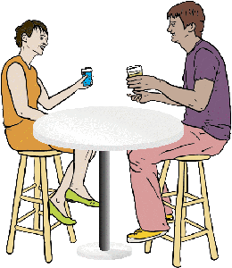 Refreshing conversation and refreshments